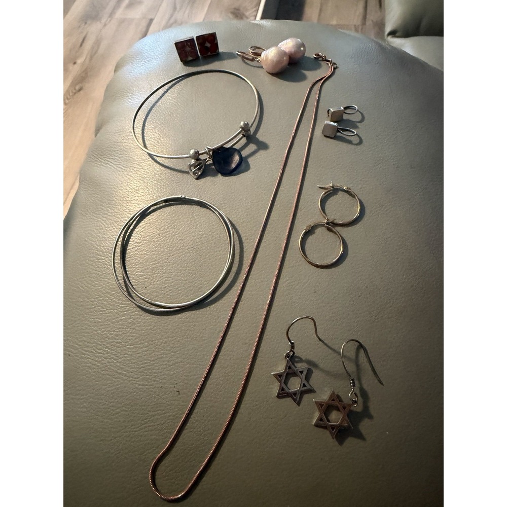 Vintage 925 Sterling Silver Earring Pendant & Lot  32.6 Grams